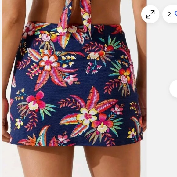TOMMY BAHAMA ISLAND CAYS Navy Floral PICKLEBALL GOLF SWIM SKORT SKIRT S 4 6 - Picture 2 of 5